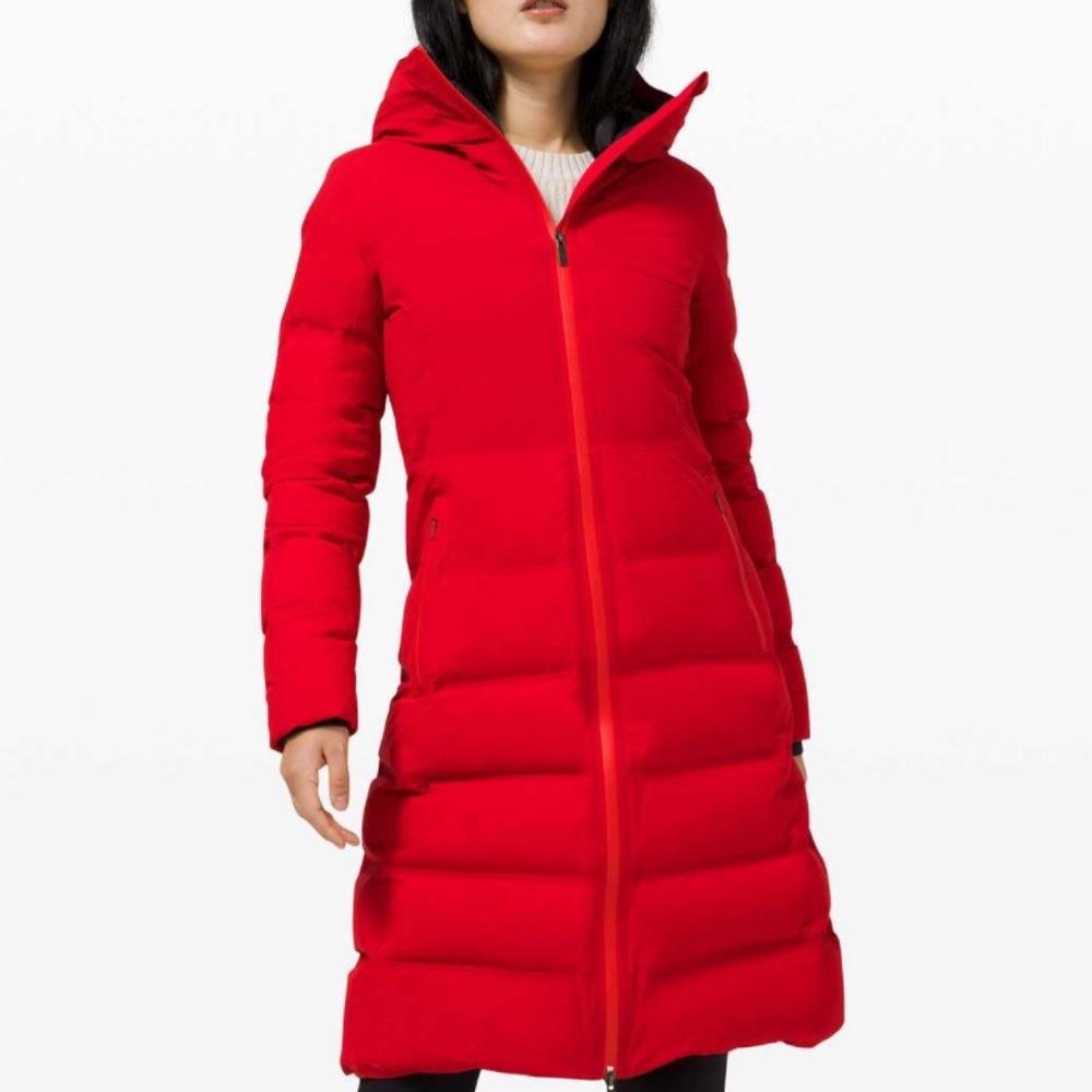 Lululemon Sleet Street Long Jacket, Red, Size 12